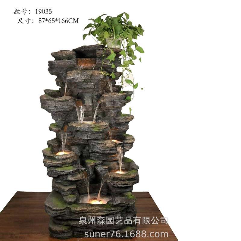 户外假山流水树脂工艺品喷泉仿石花园庭院别墅酒店鱼池鱼缸装饰品