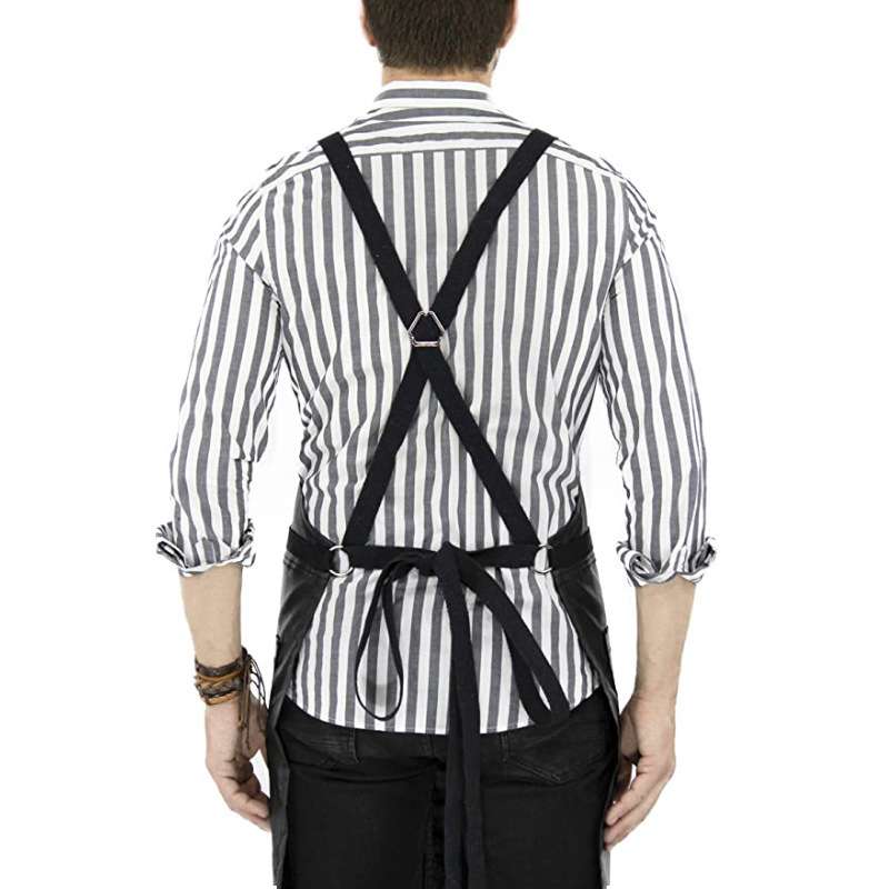 亚马逊跨境交叉带围裙木工电工咖啡厅花艺工作服男女围裙客制logo