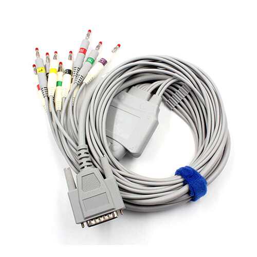 兼容Biocare十导联ECG EKG心电导联线DB15 101G/300G/1200/9803