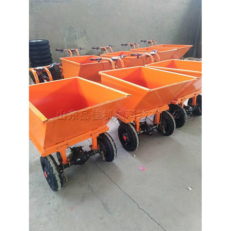 建筑工程自卸翻斗车工地沙子水泥电动灰斗车小型手推搬砖车
