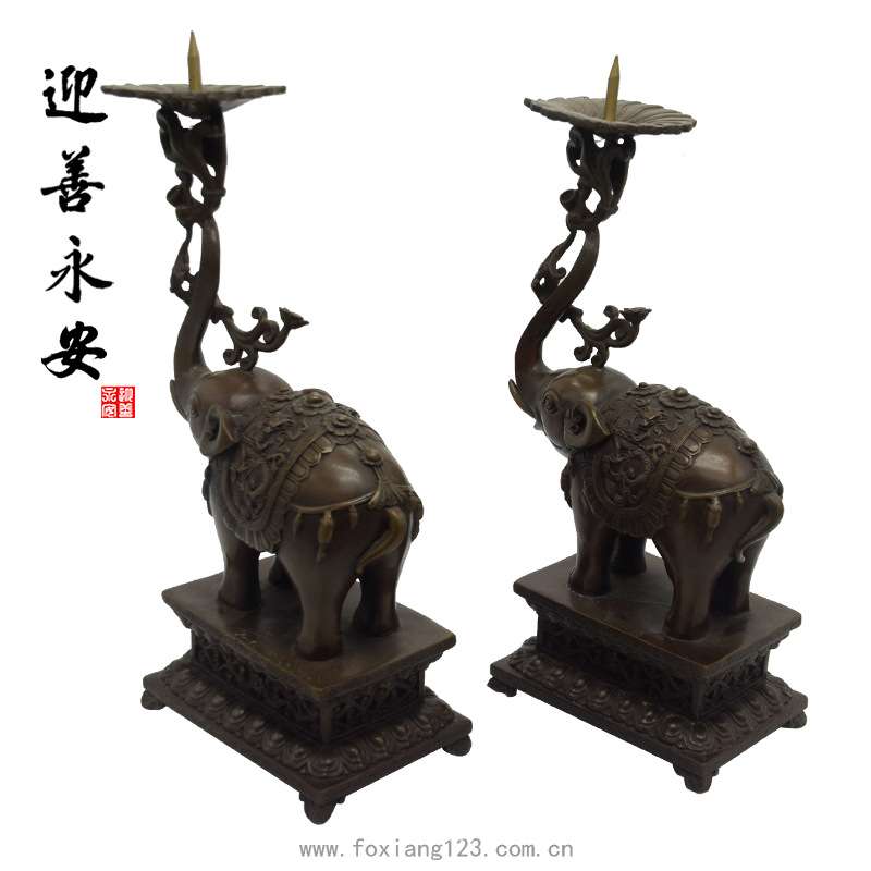 纯铜雕塑大象蜡台铜雕工艺品摆件 创意家居铸铜艺术铜雕像摆件