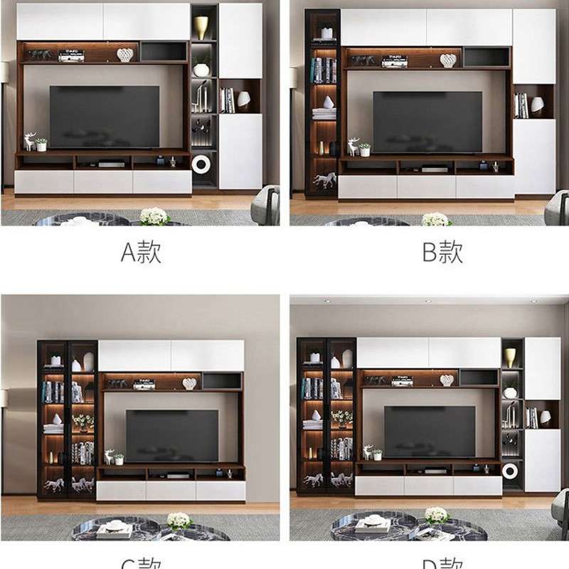 客厅电视柜组合墙柜55寸小户型现代简约轻奢玻璃柜65寸经济型制
