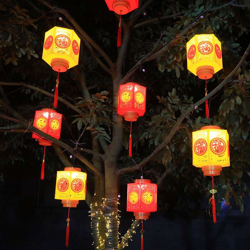 六福灯笼挂树节日Led彩灯喜庆氛围中国风喜庆庭院户外防水景观灯
