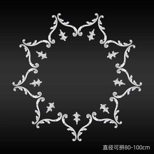 石膏拼花灯盘法式pu雕花灯盘圆形餐厅吊顶底座天花吊顶造型角花条