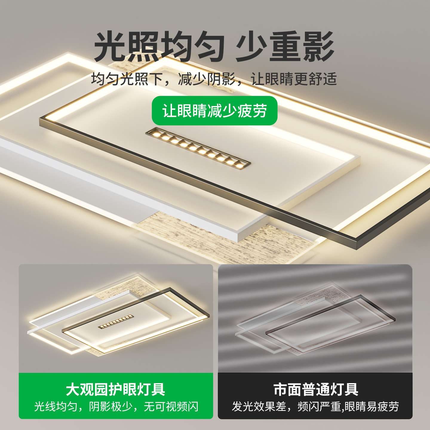 全光谱客厅吸顶灯简约现代新款高端大气智能LED护眼大厅灯具440L