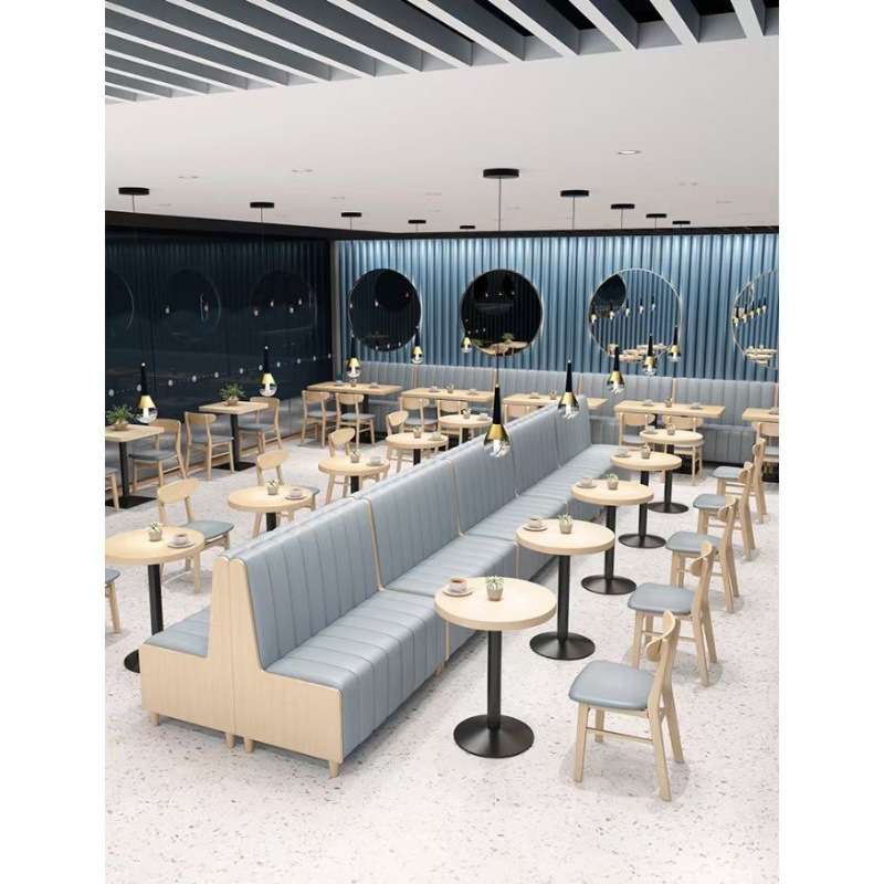 半圆卡座西餐厅奶茶店火锅店烤肉店弧形卡座转角靠墙卡座桌椅组合