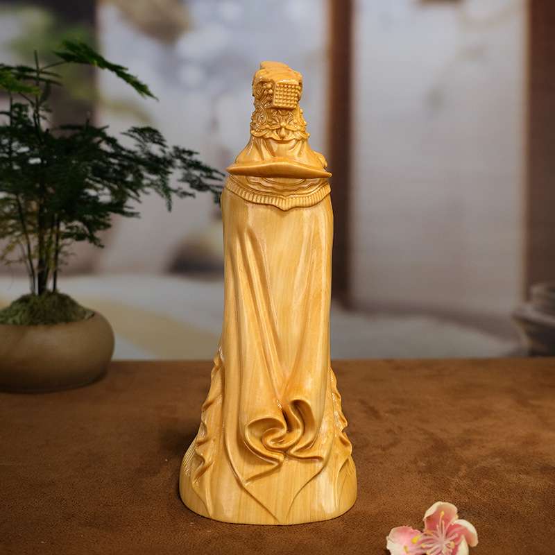 黄杨木雕刻妈祖神像天上圣母天后湄洲岛海神娘娘木质家居摆件