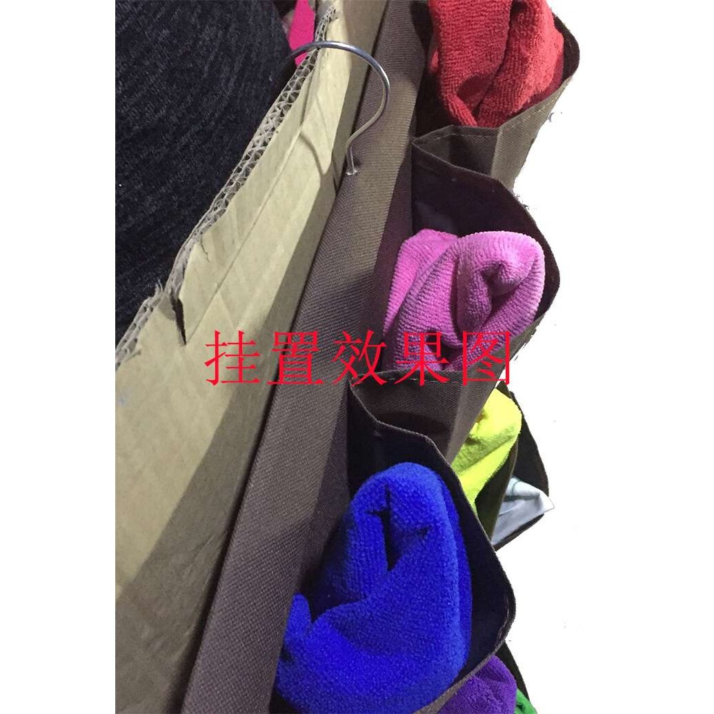 新款八口咖啡色抹布袋防水加厚毛巾工具区分袋酒店客房工作车挂袋