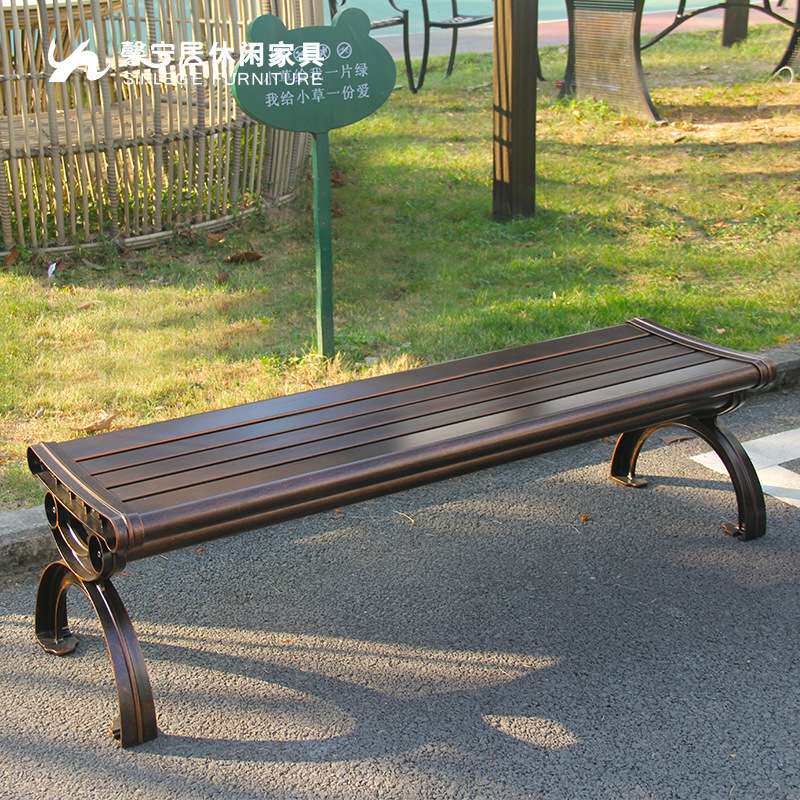 馨宁居户外长椅庭院花园室外铸铝椅小区景区商业广场休闲公园椅图片