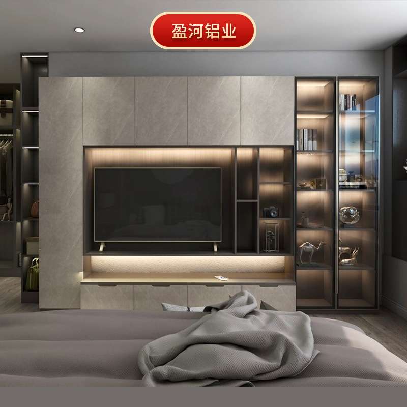 全屋家具全铝家居家用铝合金餐边柜现代简约到顶收纳置物一体高柜