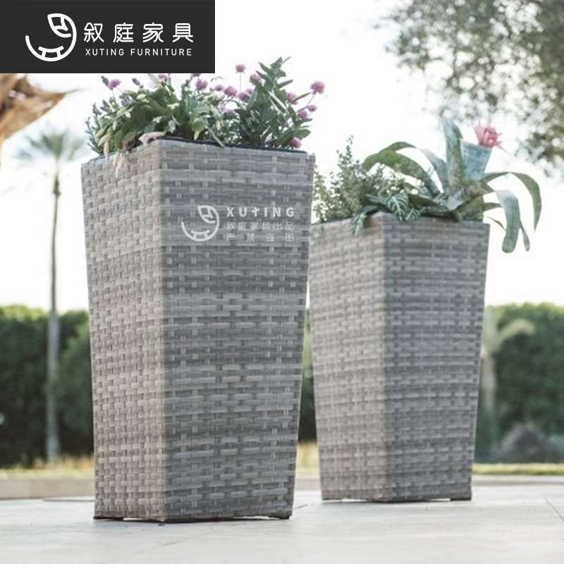 户外藤编花篮田园编织花盆家用客厅庭院别墅露台景区阳台创意花架