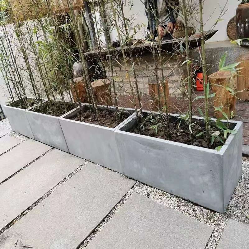 水泥花盆大型花箱长方形户外客厅商场简约欧式庭院绿植镁泥盆