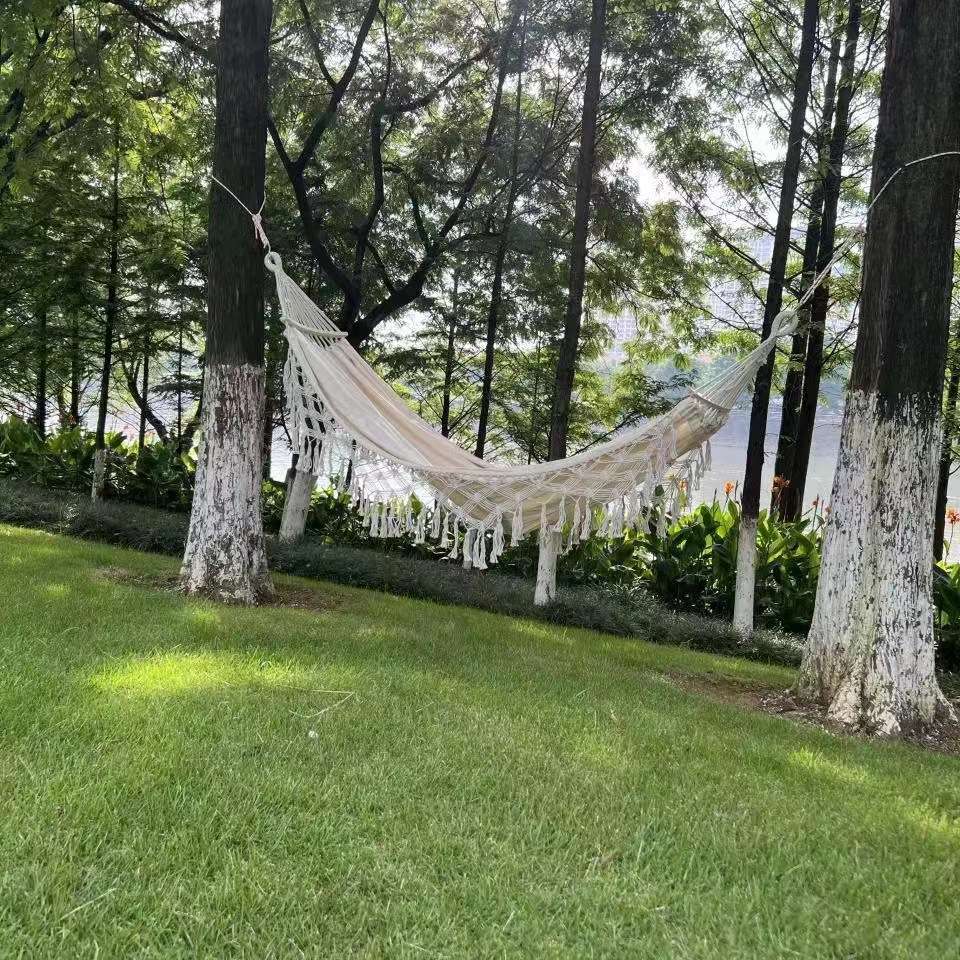 户外吊床 流苏花边吊床 帆布吊床 秋千吊椅 户外民宿摄影踏青吊床