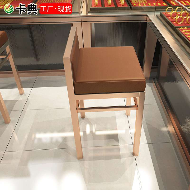 不锈钢金属吧台椅店铺银行接待椅高脚凳靠背酒吧收银台前柜台椅子