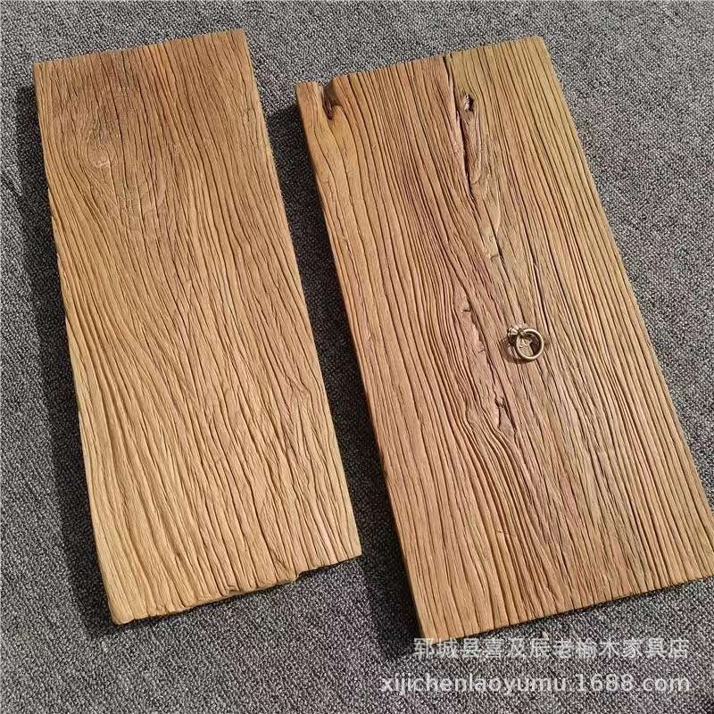 老榆木风化门板实木楼梯踏步板桌面板工作台茶桌板木质地板拼接板