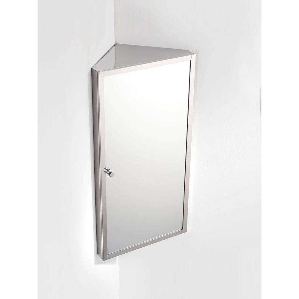 不锈钢转角镜柜三角形厕所北欧简约小户型挂墙式卫生间浴室镜箱