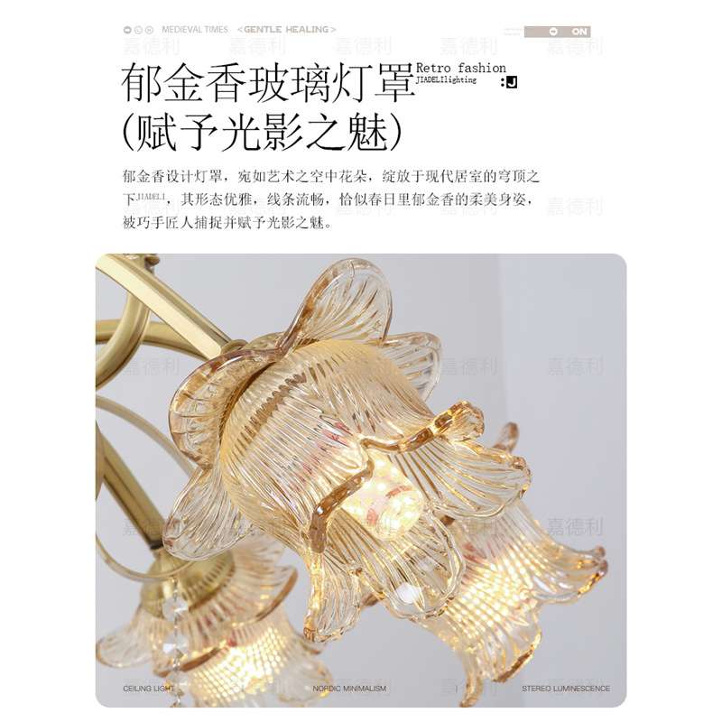 2025新款全铜吊灯客厅主灯法式美式欧式轻奢水晶灯大吊灯餐厅卧室