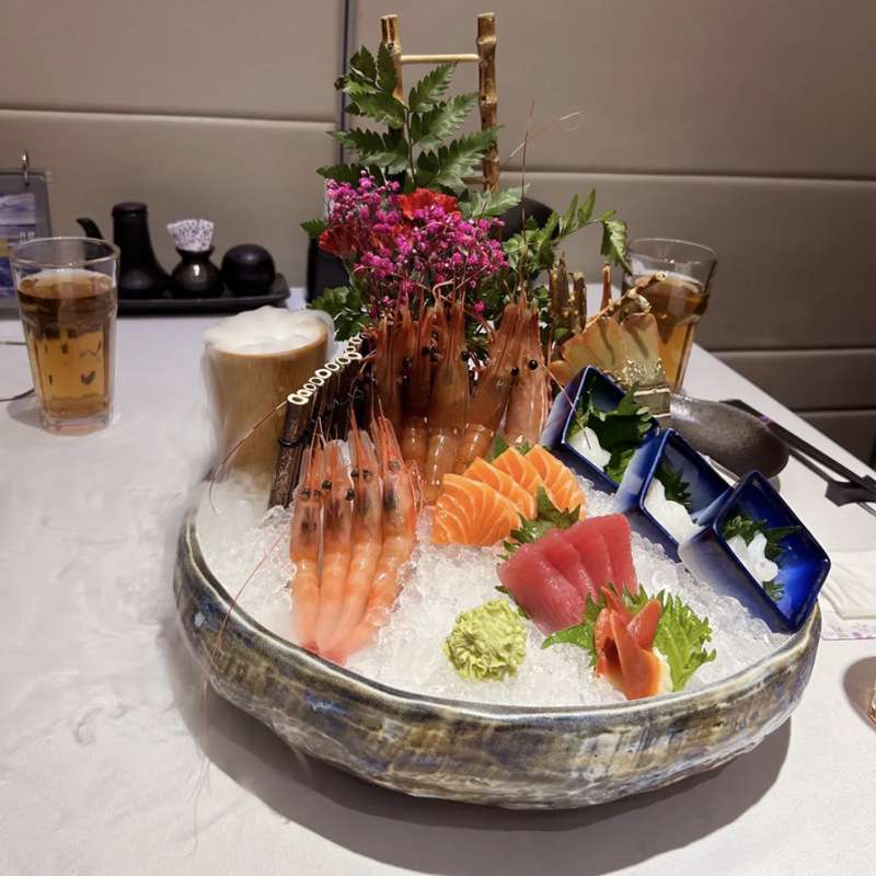 日式陶瓷三文鱼刺身拼盘冰盘海鲜姿造盘创意酒店餐厅自助餐盘