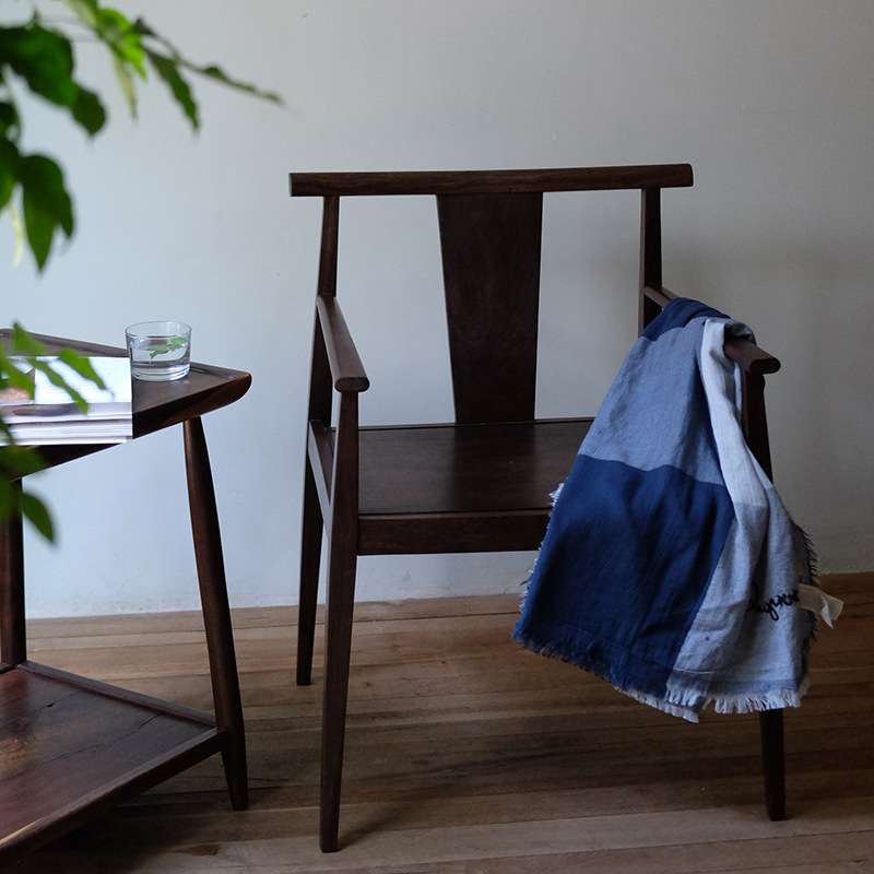 实木扶手椅主人椅主泡椅茶椅子现代茶室新中式禅意餐椅实木设计款