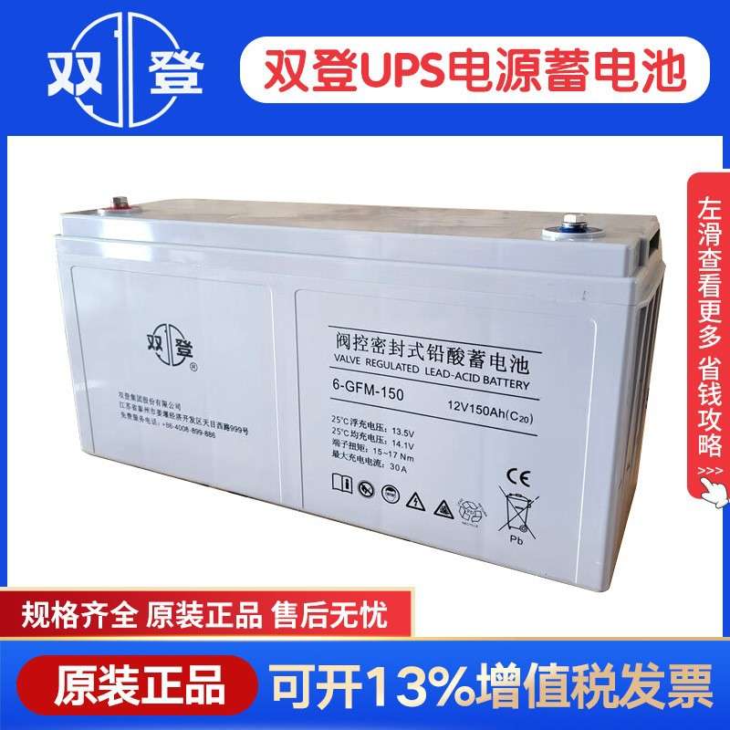 蓄电池太阳能ups电池不间断电源EPS直流屏 双登6-GFM-100铅酸电瓶