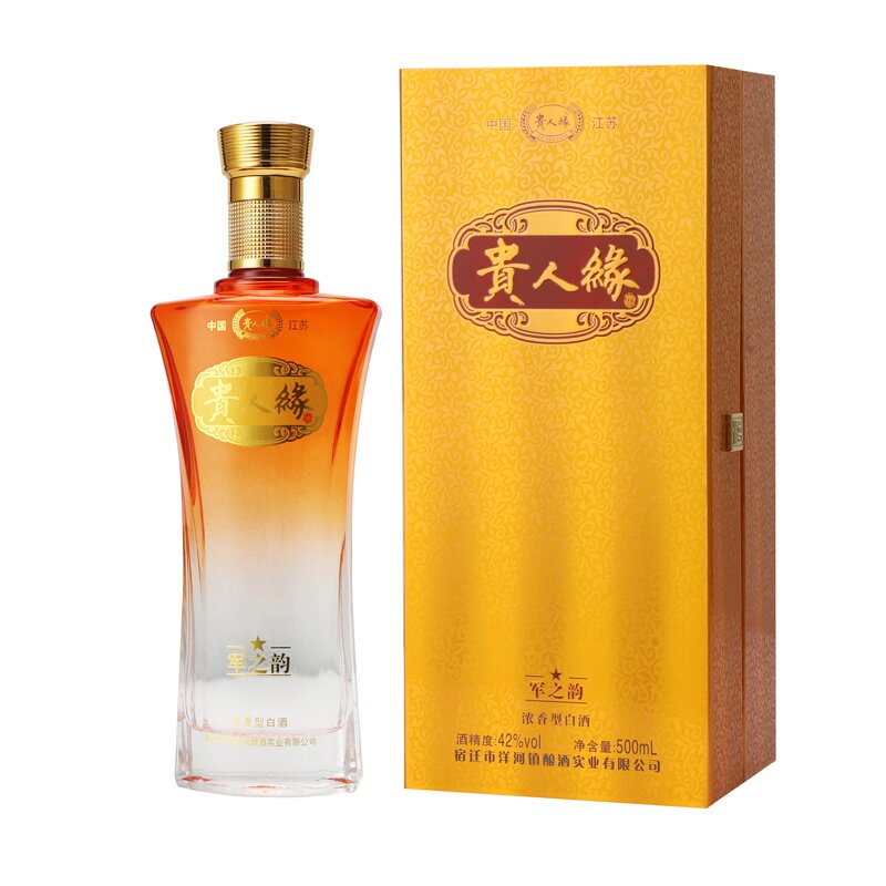 贵人缘军之韵42度浓香型礼盒装500ml白酒高档礼品送长辈传统工艺