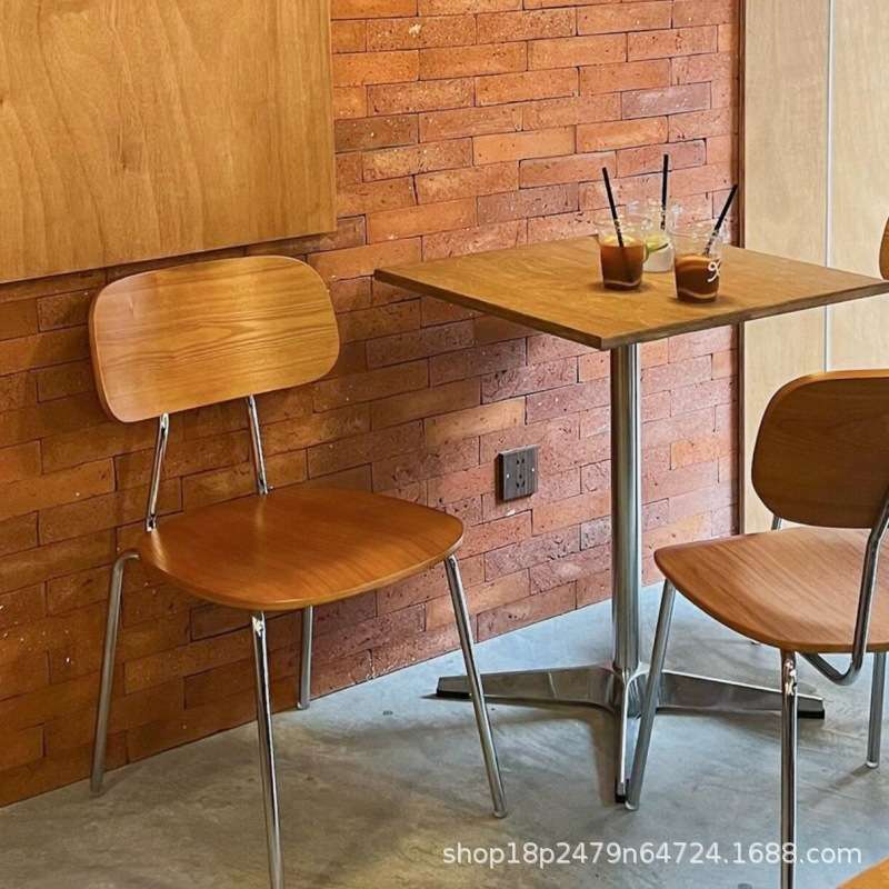 铁艺意式极简餐椅北欧椅子简约轻奢奶茶店桌椅咖啡厅餐厅椅工业风