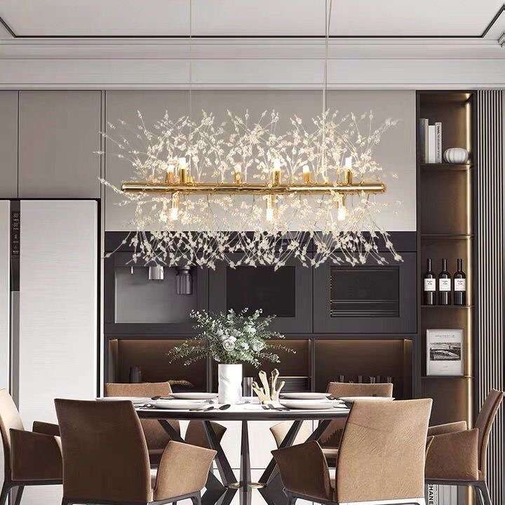 萤火虫水晶灯饭厅简约现代蒲公英餐桌轻奢灯灯具灯饰网红餐厅吊灯