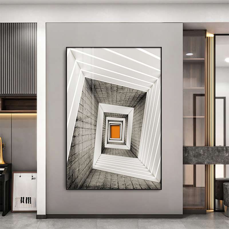 光影 楼梯转角装饰画大幅厅落地画客酒店玄关画抽象挂画走廊壁画