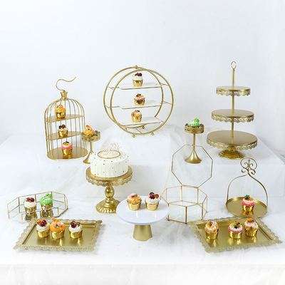 金色甜品台摆件展示架欧式创意蛋糕点心架自助餐冷餐茶歇摆台