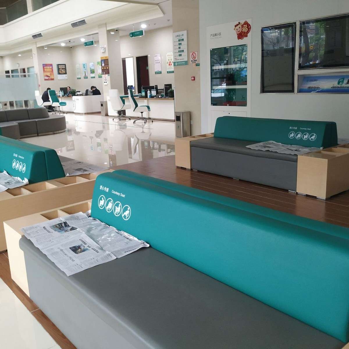 农业银行工商银行大厅等候区会客区接待区排号区多人卡座沙发