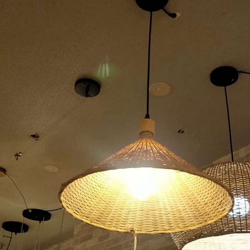 日式竹编灯笼竹子灯罩复古民宿大排档工程景区竹艺藤艺蔑编织吊灯