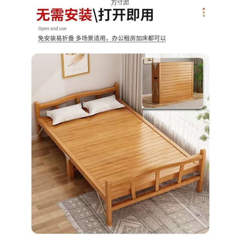 竹床折叠床单人成人双人凉床简易便携家用1米1米2午休午睡竹床厂