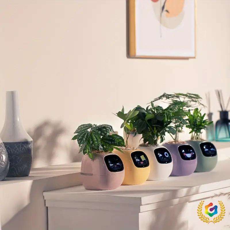 ?严选人工智能AI宠物花盆种植机器人植物护理指南时间温度显示花