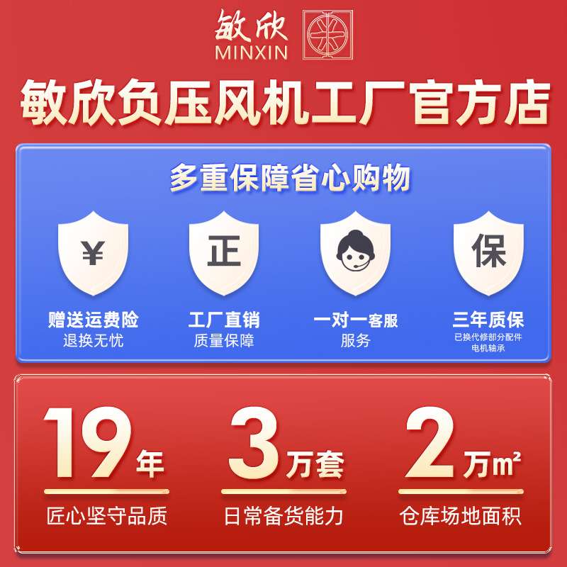 敏欣工业排风扇380伏220V工厂车间仓库换气扇排气扇轴流负压风机
