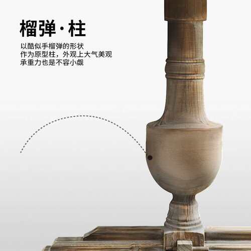美式风格家用实木餐桌椅组合法式乡村复古餐厅造型吃饭仿古做旧桌
