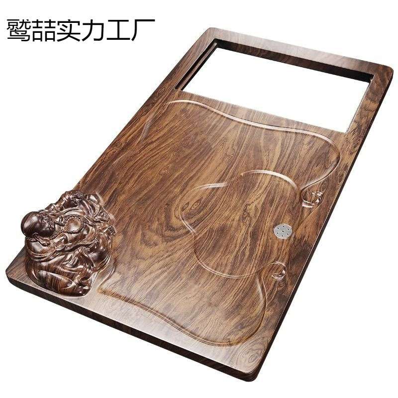 家用实木茶盘不带电磁炉一体烧水壶茶具轻奢单框架功夫泡茶台