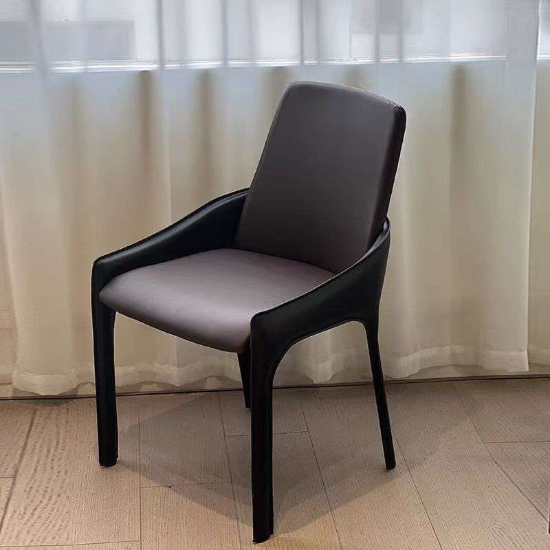 加厚马鞍皮餐椅北欧椅子家用设计师餐桌椅洽谈皮椅轻奢酒店样板间