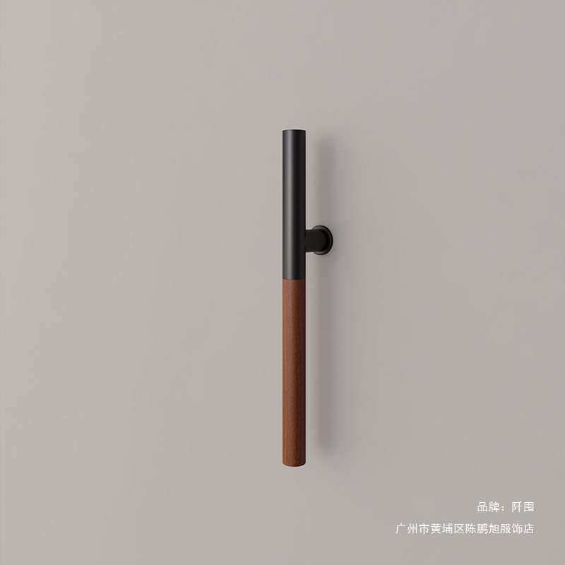 单面嵌装拉手单孔圆形实木大门木门滑门谷仓门户外别墅门皮门把手