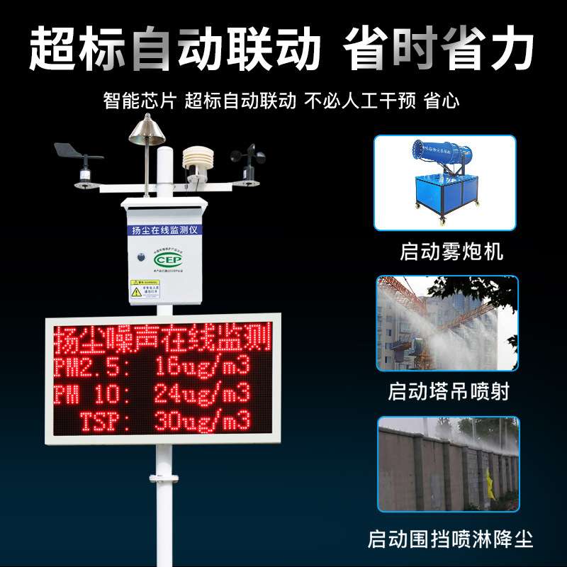 泵吸式扬尘在线监测系统带CCEP  粉尘 噪音温湿度工地扬尘监测