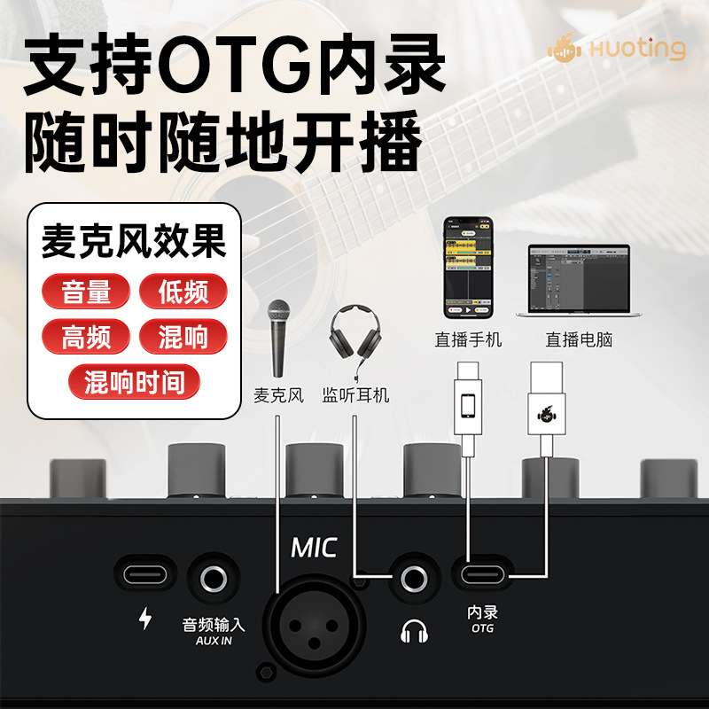 火听HT-M550PRO智能音乐翻谱踏板声卡效果器鼓机伴奏曲谱分轨内录