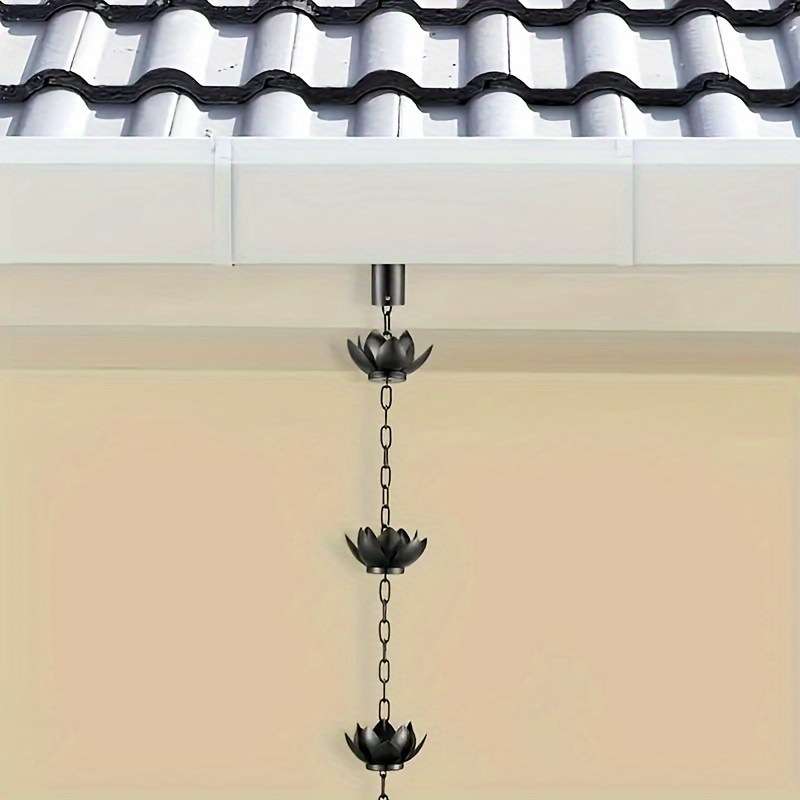 lotus rain chain亚马逊新款户外莲花雨链户外庭院挂链装饰排水H2