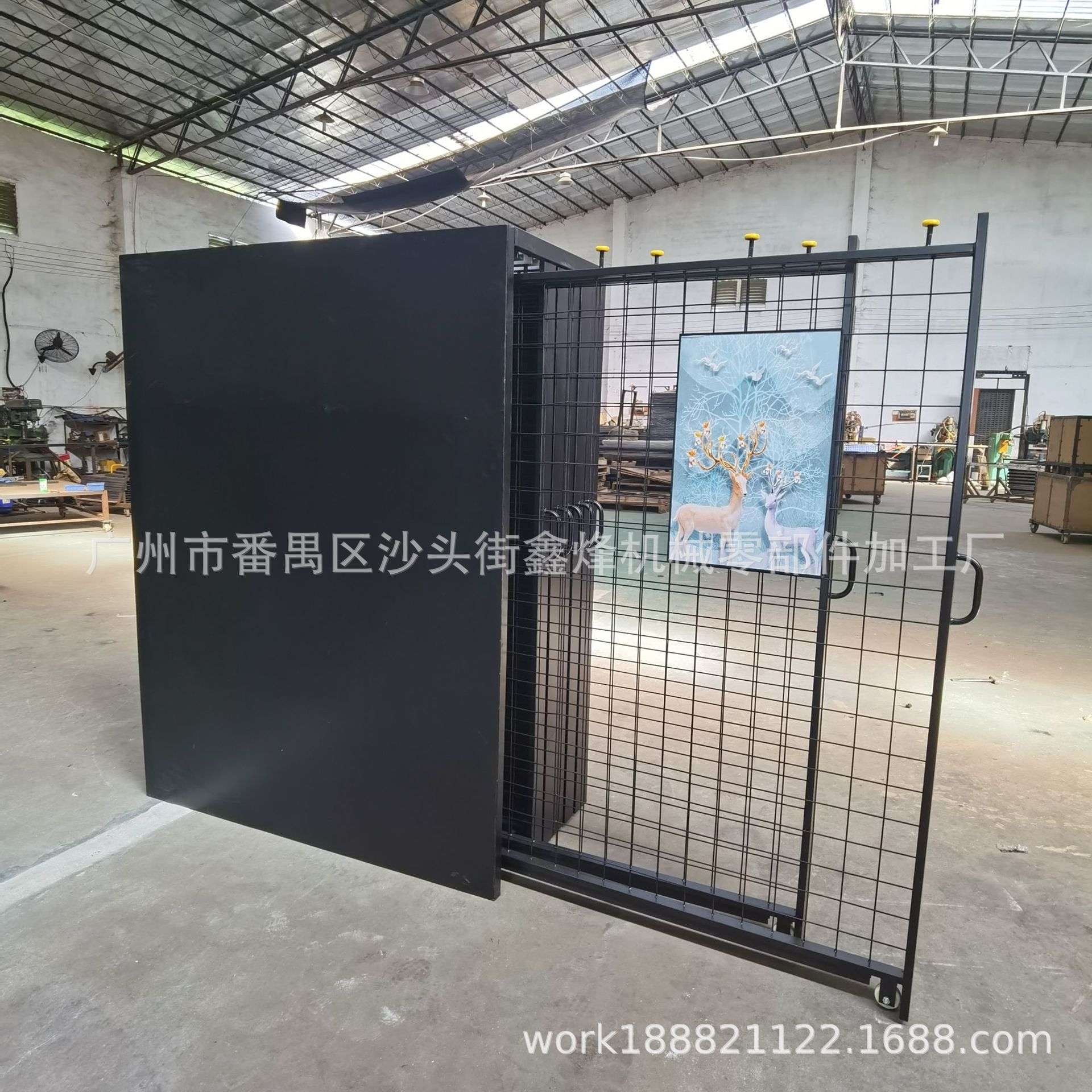 画框抽拉展示架 铁丝网格展架 五金工具挂收纳展架 挂画推拉架
