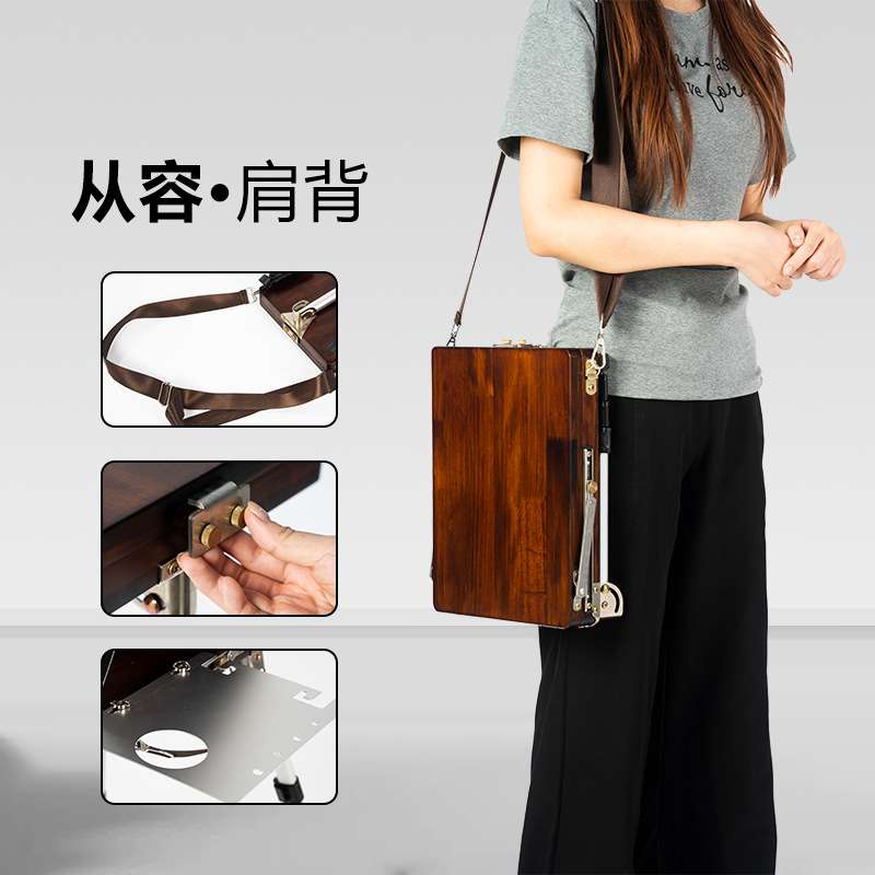 折叠金属画架意大利油画箱手提美术支架式画架画室户外写生专用