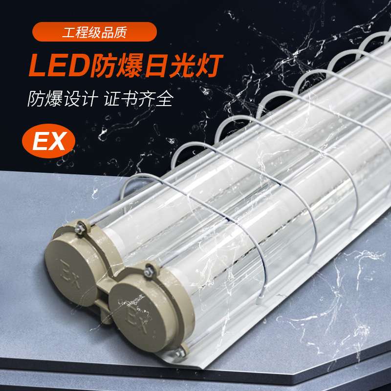国标T8LED防爆灯 1.2米单双管工厂隔爆灯罩40W全套日光三防支架灯图片