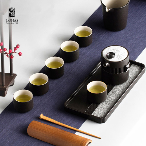 陆宝功夫茶具套组商务送礼一壶六杯带茶盘整套陶瓷茶器万事合意 - 封面
