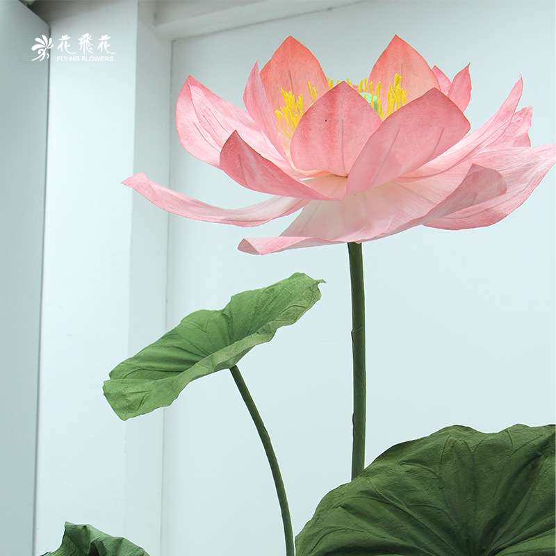 大型手工纸艺花仿真荷花荷叶活动布置商场夏季美陈橱窗陈列道具