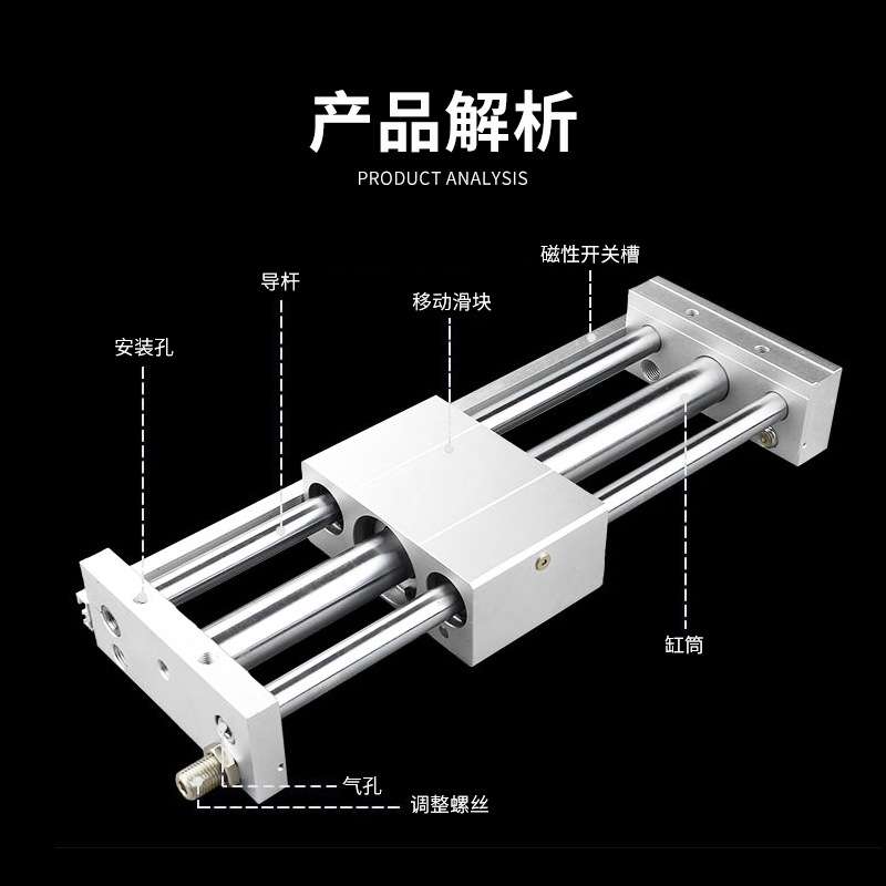 CY1L长行程无杆气缸磁偶式气动配件加长型带导轨32-100-500-1500