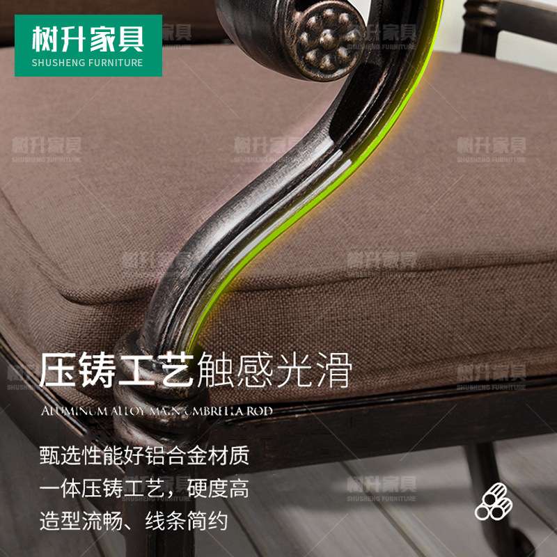 户外桌椅庭院休闲五件套室外花园家具铁艺桌露台露天阳台铸铝椅子