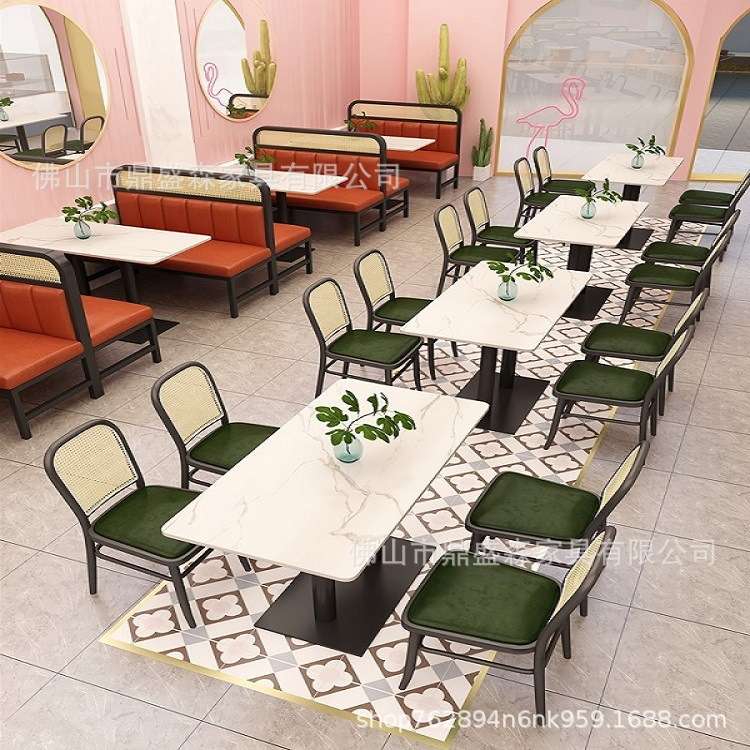 甜品奶茶店桌椅酒吧茶餐厅椅子咖啡厅餐饮店卡座组合家具商用场所