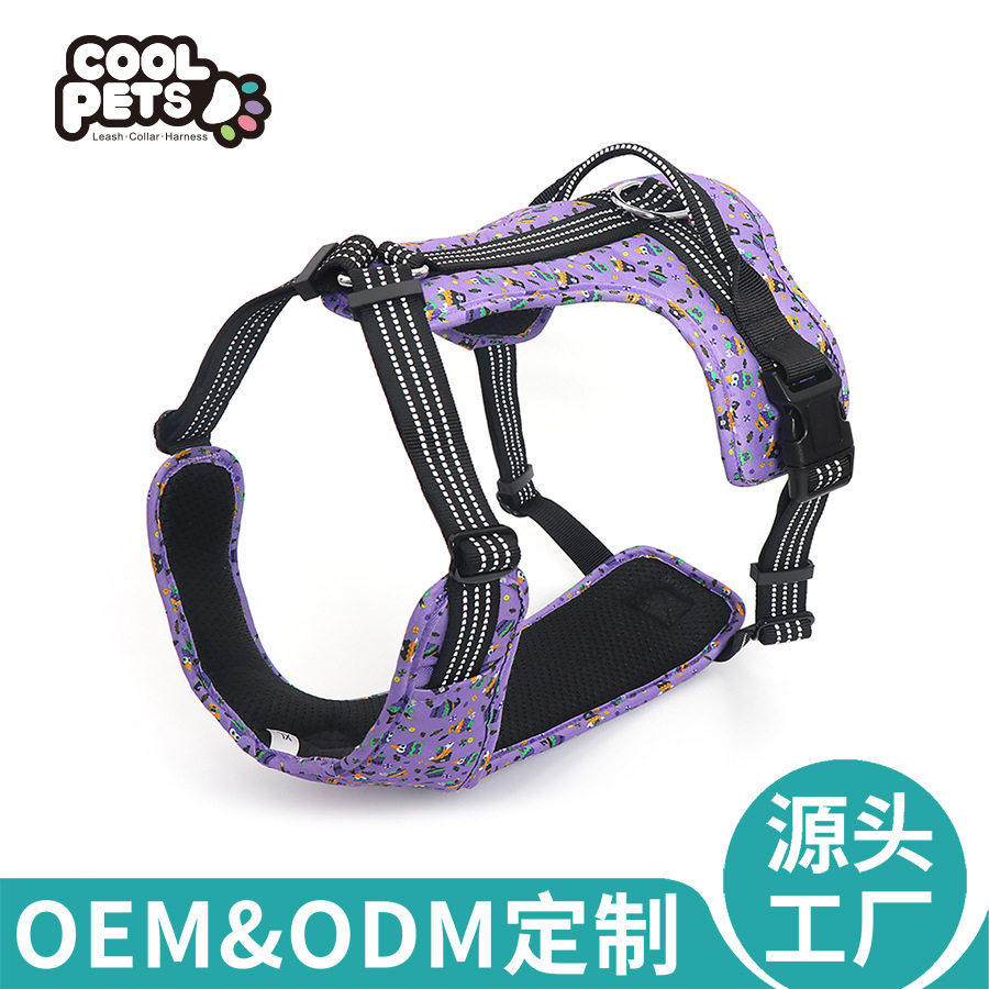 狗狗牵引绳大中型小型犬比熊泰迪柯基遛狗绳胸背带可调节透气轻便